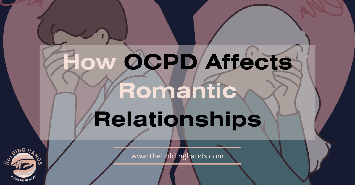 Illustration showing couple embracing representing OCPD impact on romantic relationships