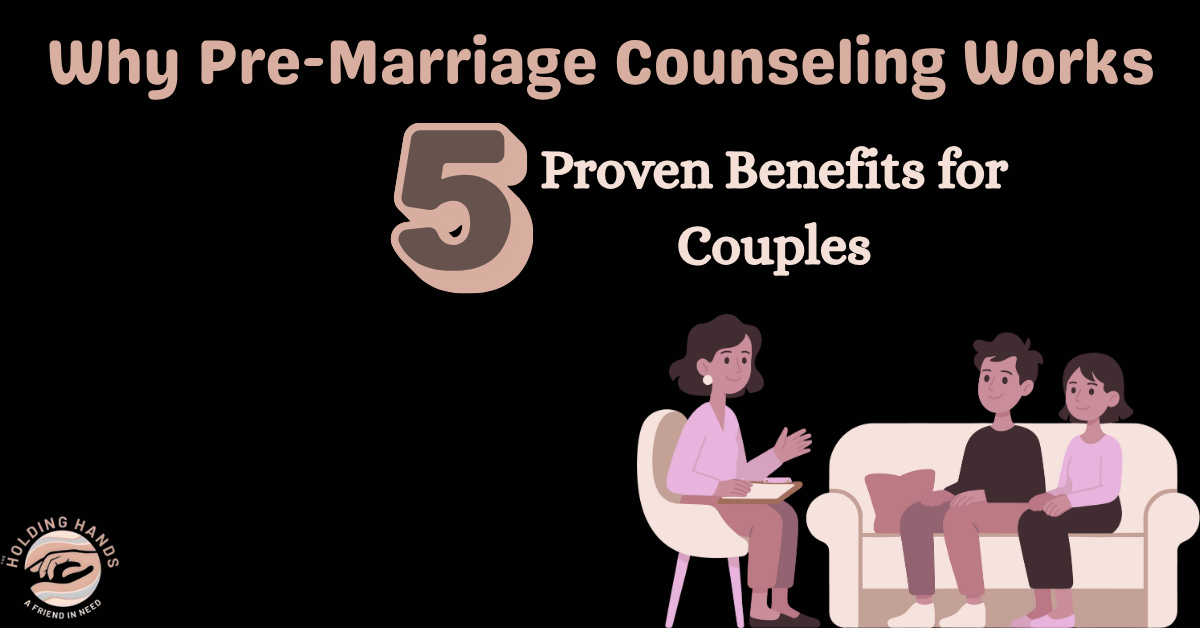 Illustration of why pre-marriage counseling works with couple sitting together