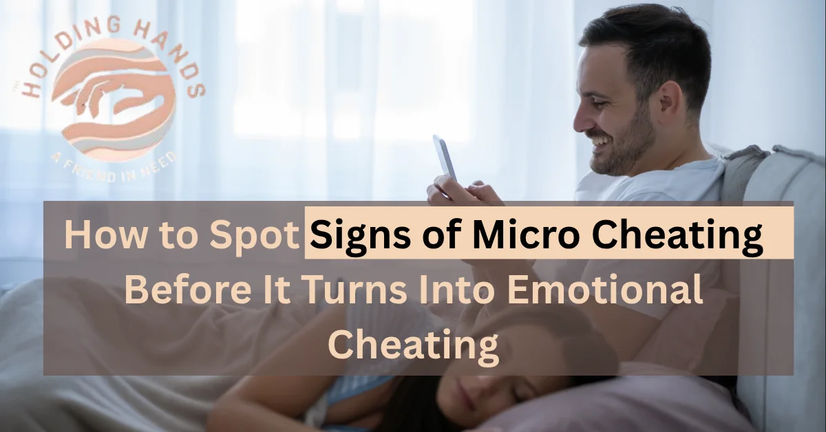 Illustration highlighting the warning signs of micro cheating leading to emotional cheating.