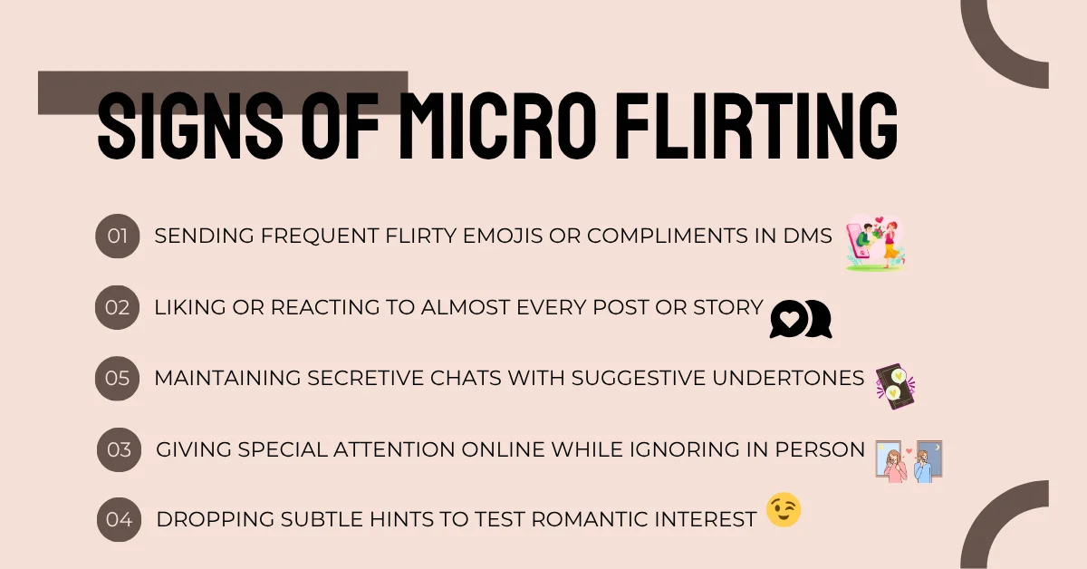 Image explaining signs of micro flirting and its impact on relationships.